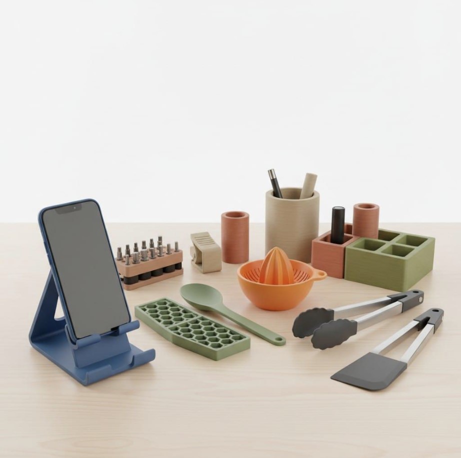 Assortment of colorful consumer accessories and organizers