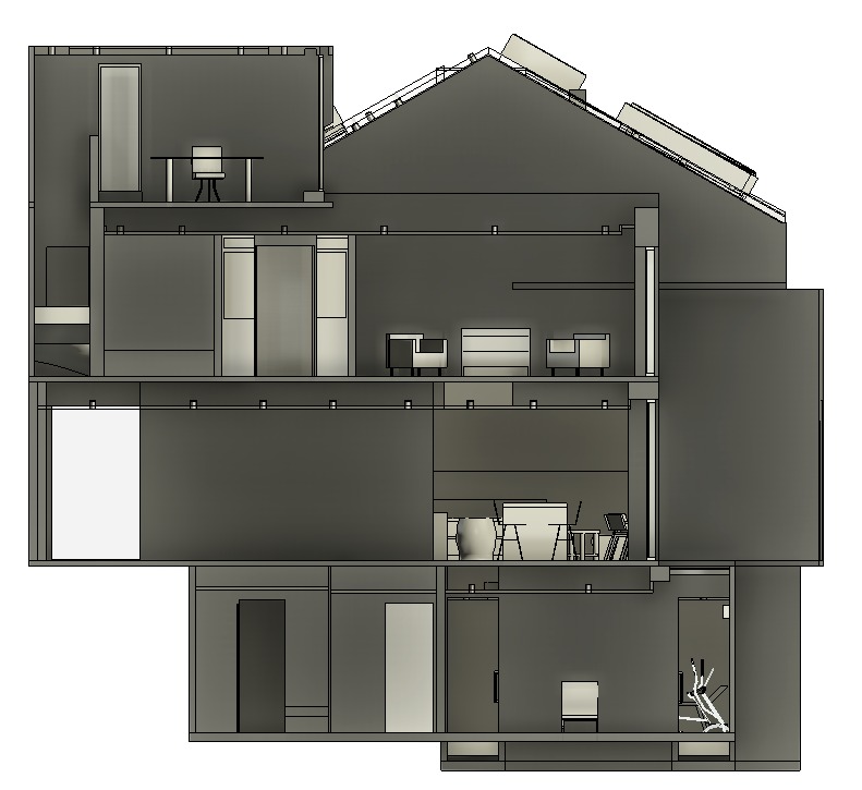 Building elevation through a multilevel residential model
